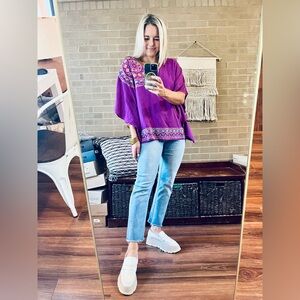 Savanna Jane Vibrant Purple Embroidered Tunic